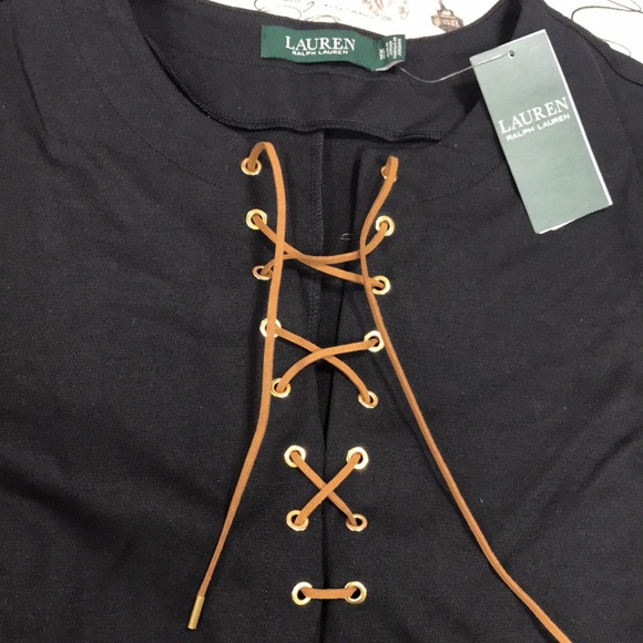 Lauren Ralph Lauren Lace-Up Ponte Shift Dress - Picture 4 of 7